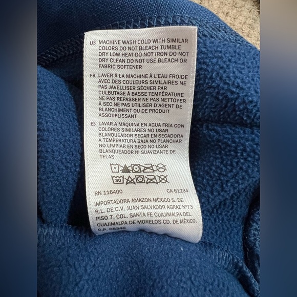 Peak Velocity Quantum Men’s Medium Blue Performance Fleece Hooded Sweatshirt - Picture 9 of 10